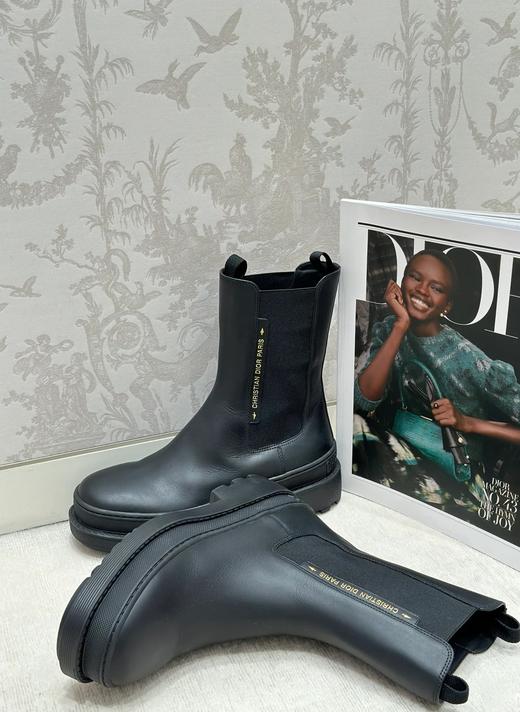 小牛皮切尔西靴 字母乳胶底更软舒适防滑纯皮靴 商品图8