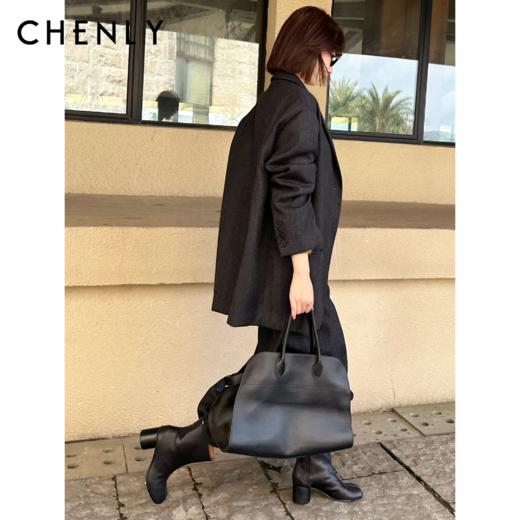 尘衣｜25F/W 复古极简微阔羊毛西装西裤套装 商品图0