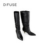 Dfuse迪芙斯2025冬季新款及膝冬长靴甜酷机车靴增高显瘦堆堆靴女靴DFD4117016 商品缩略图11
