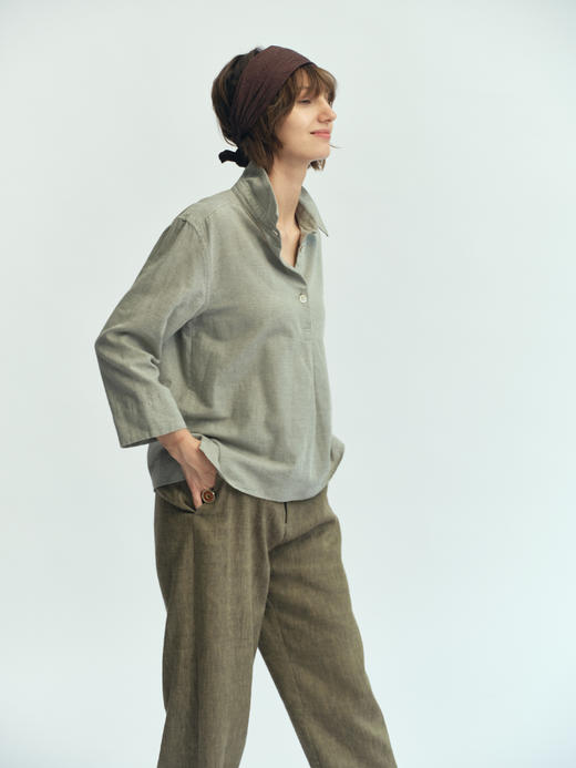 JAI 25AW 月桂绿色滨松长绒棉衬衫 商品图4