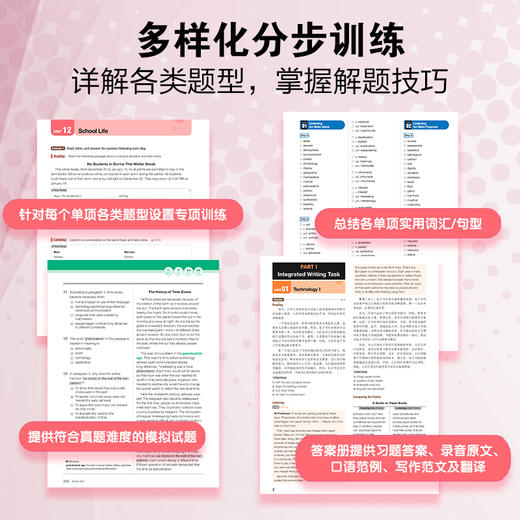 25新版 托福考试专项进阶 ：初级口语+听力+写作+阅读(共4本) 商品图2