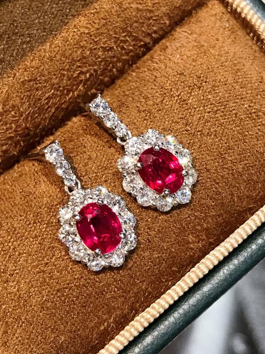 1.583ct刻面红宝石耳坠 商品图0