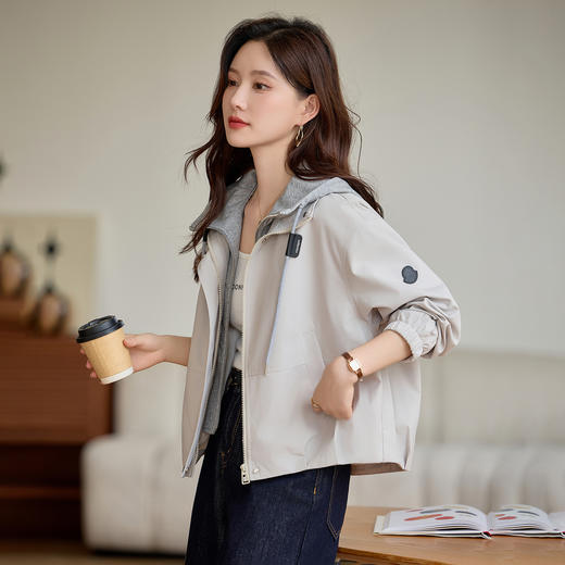 丁摩 夹克外套女款新款今年流行假两件巨好看的上衣5ZF-6626 商品图3