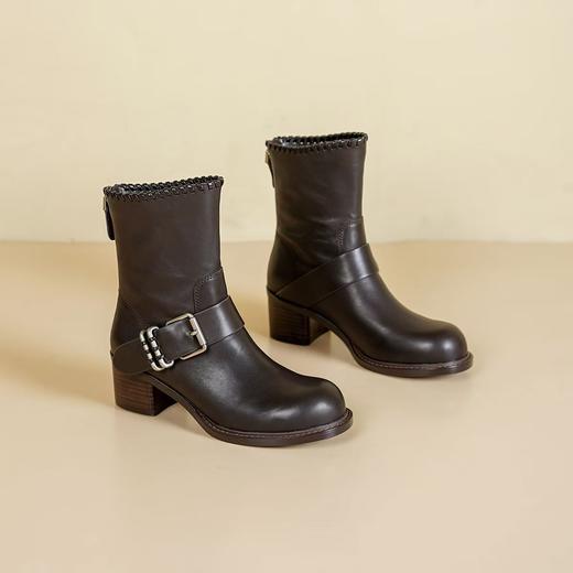 【云粉节】BF楼westory冬季新品中筒英伦风骑士靴 商品图3