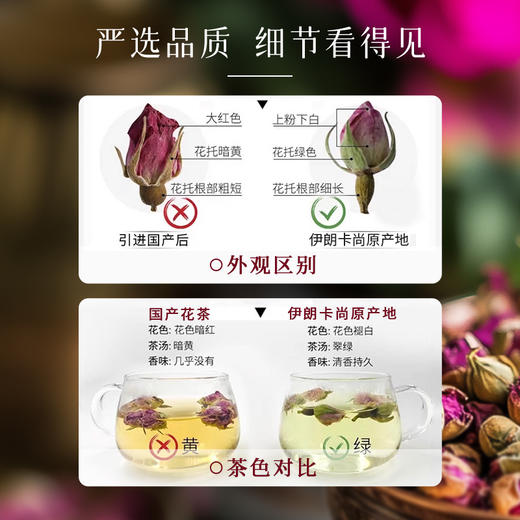 巴莉哲 伊朗进口大马士革玫瑰花茶 低温风干 香气馥郁 50g/罐 商品图5