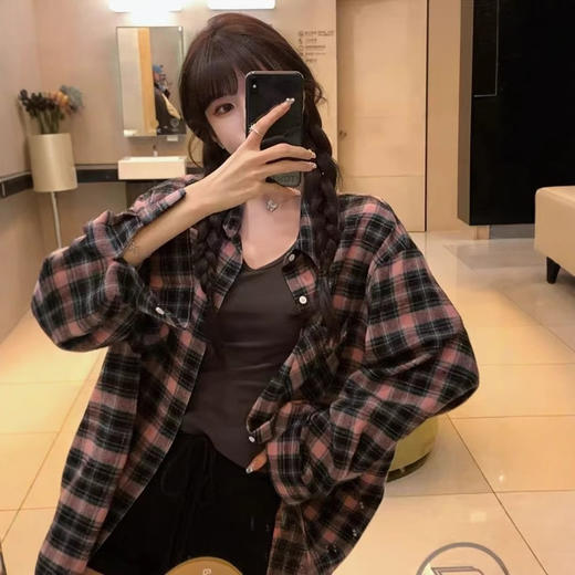 小清新衬衫新款秋季外套小狗刺绣条纹防晒衬衫外套女春季新款衬衣内搭外穿薄外套早春季韩系休闲内搭韩系衬衣 商品图2