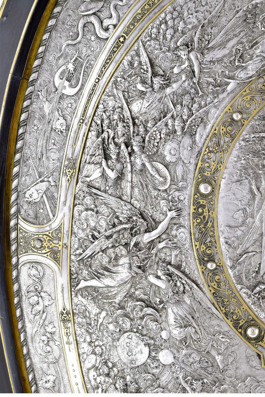 独角鹿西洋古董 1860-1870年代法国工匠Léonard Morel-Ladeuil设计英国名坊Elkington出品《失乐园》主题米尔顿之盾 商品图1