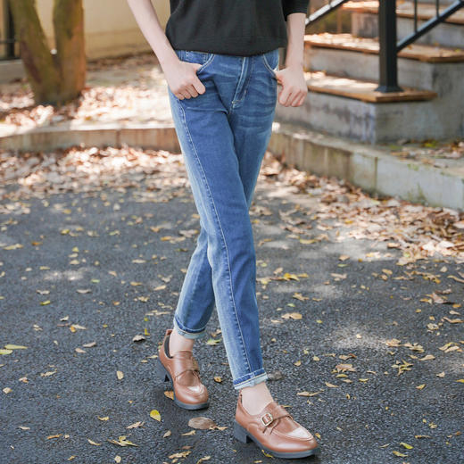 谜底牛仔紧身铅笔裤女2023春季新款百搭高腰亲肤九分裤231MK0021 商品图1