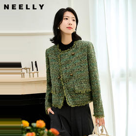 NEELLY纳俪商场同款冬季新款白鹅绒小香风外套女短款保暖羽绒服N25104L04550