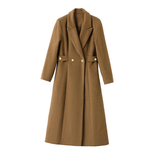 HR HBLJRA1217通勤风呢子大衣修身戗驳领西装风格毛呢外套 商品图4