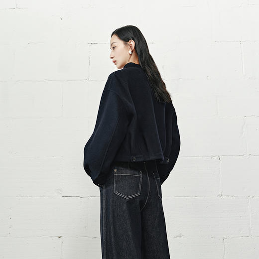 NEELLY纳俪商场同款冬季新款时尚通勤短外套女休闲廓形双面呢大衣N25101N01012 商品图1