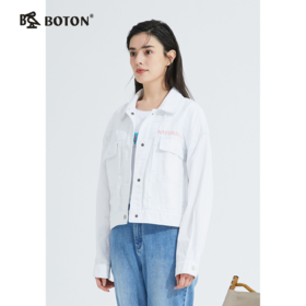 波顿宽松版短款纯色夹克女装春秋季休闲百搭小个子外套LJ877121