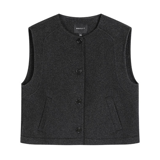 NEELLY纳俪商场同款冬季新款通勤百搭毛呢马甲女简约休闲舒适上衣N25101D01017 商品图3