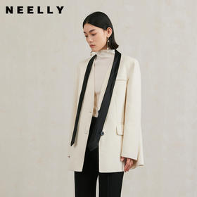 NEELLY纳俪商场同款冬季新款气质通勤一手长双面呢大衣女羊毛外套N25104N04513