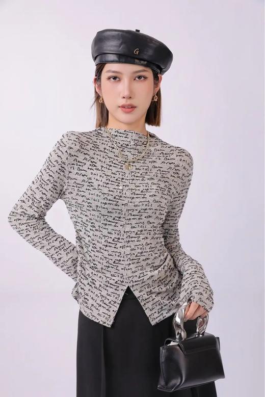 3BAZ095373#开叉植绒T 商品图1