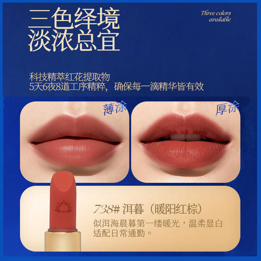 【官方正品】云南白药采之汲南诏花影红花口红3.7g*3支礼盒滋润呵护唇彩三色组合 商品图3