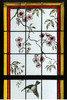 独角鹿西洋古董 19世纪末20世纪初法国新艺术时期出品雀鸟繁花主题彩绘玻璃花窗一组四件 商品缩略图3