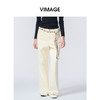 VIMAGE纬漫纪百搭宽松休闲舒适棉简约香槟白2025秋季新款牛仔裤V2405113 商品缩略图3