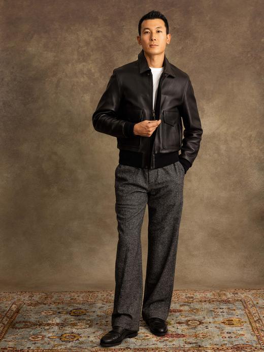 Chapal USAAF 黑色小牛皮飞行员夹克 商品图0