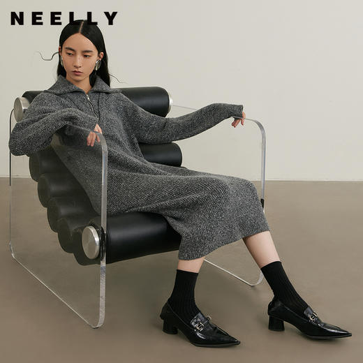 NEELLY纳俪商场同款冬季新款气质休闲针织连衣裙女舒适显瘦连衣裙N25104Y04598 商品图0
