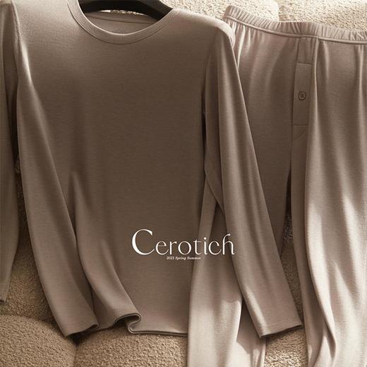 Cerotich【翡丝德绒男士保暖内衣套装】秋冬款依圆领打底长袖秋衣秋裤 商品图0