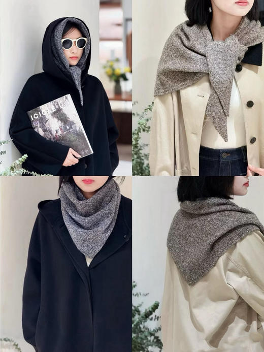 1011-9 终于现货 极限特惠 小禾 绵羊毛牦牛绒混纺 丰盈蓬松 柔滑细腻 保暖时髦 圈圈绒三角巾 实用围巾 商品图0