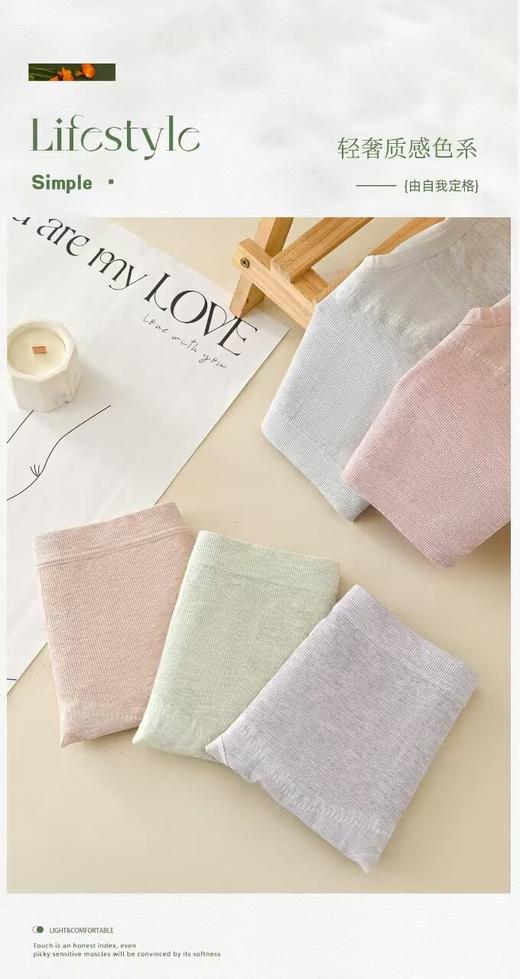 女士加大版彩纱加肥丰满无缝内裤三角裤舒适透气高弹力4437 商品图2