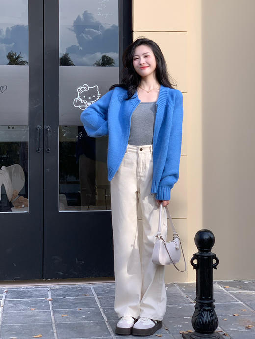 【百图lulu定制】【拉链毛衣外套】抗起球 双向拉链 长袖 厚实毛衣外套 商品图2