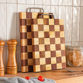 摩登主妇棋盘格菜板乌檀木抗菌防霉实木切菜案板厨房家用水果砧板