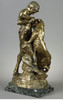 独角鹿西洋古董 19世纪法国雕塑家出品「为生命而战斗」主题铜镀金雕塑 商品缩略图2