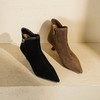 Westory2025年冬季尖头中跟羊京靴老钱风通勤百搭短靴S25DS85981 商品缩略图0