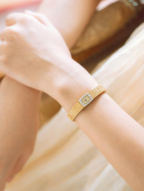 独角鹿西洋古董 1960年代瑞士著名钟表世家出品18K黄金镶嵌钻石女士机械腕表