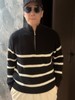 森ma 条纹百搭半拉链翻领条纹衫针织毛衣（波哥Ｍ。蕾姐Ｓ） 商品缩略图6