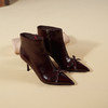 Westort2025年冬季尖头高跟油蜡胎牛皮名媛风气质短靴W25DS85441 商品缩略图0
