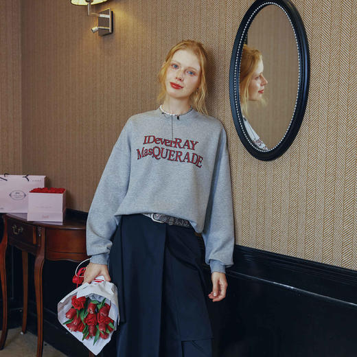 【陈立农同款】IDEVERRAY潮牌原创设计字母印花卫衣秋季新品情侣装圆领长袖上衣 商品图3