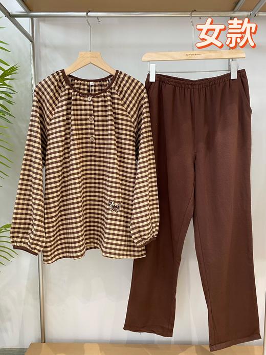 松植屋秋冬情侣款《尘暮》加厚磨毛睡衣套装家居服男女款 商品图5