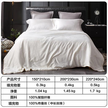 博洋家纺100%蚕丝被子 空调被抑菌夏凉被夏被 约2.9斤200*230cm 商品图4