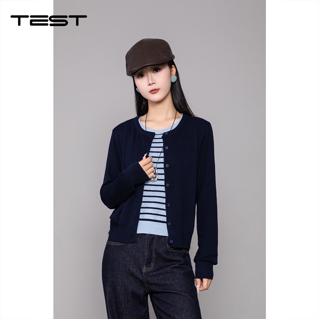 冬上新简约百搭纯色显瘦毛衣1254011