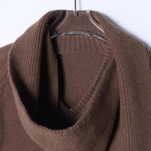 363SDSA秋冬新款痞帅男装美式复古可拆卸围巾V领毛衣百搭时尚针织衫 商品图2