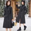 气质大翻领暗扣门襟，系绳收腰双面羊绒大衣HR-MLJL16267 商品缩略图3