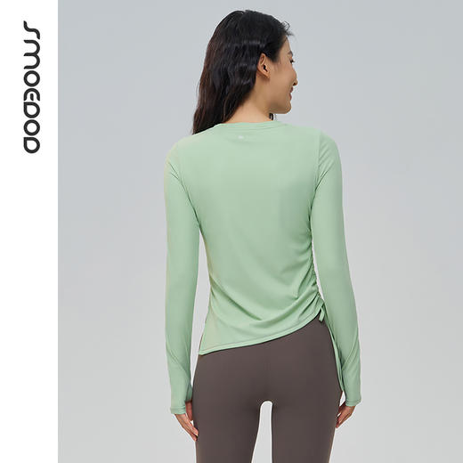 SMOEDOD/水沐伊朵瑜伽长袖一体杯时尚抽绳设计显瘦修身50160 商品图2