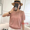 天丝羊毛柔软品质圆领烫钻针织休闲薄款上衣   YX-111710 商品缩略图1