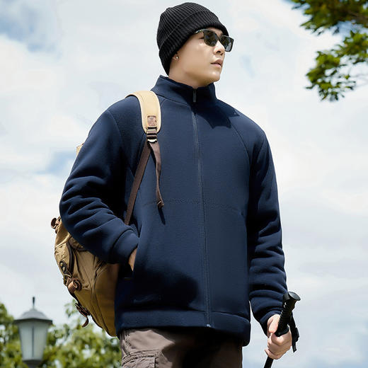 【DX】大依优型大码男装羊羔绒加绒外套百搭休闲加肥加大码棉衣外套上衣 商品图3