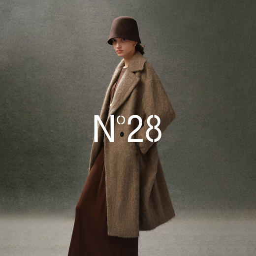 N°28 100%耗牛绒毛呢大衣女秋冬中长款高级感呢子外套8855A1D877 商品图3