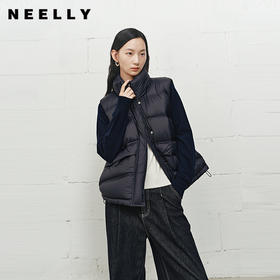 NEELLY纳俪商场同款冬新款时尚百搭羽绒马甲女保暖设计感通勤外套N25101L01014