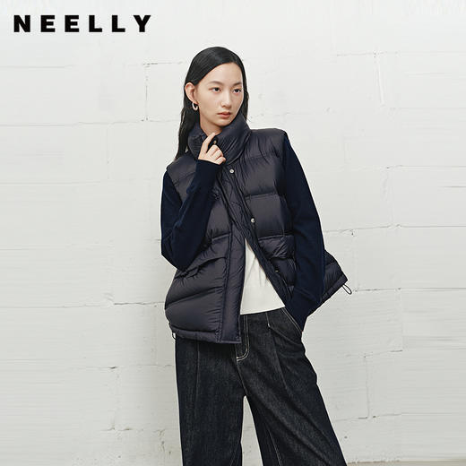 NEELLY纳俪商场同款冬新款时尚百搭羽绒马甲女保暖设计感通勤外套N25101L01014 商品图0