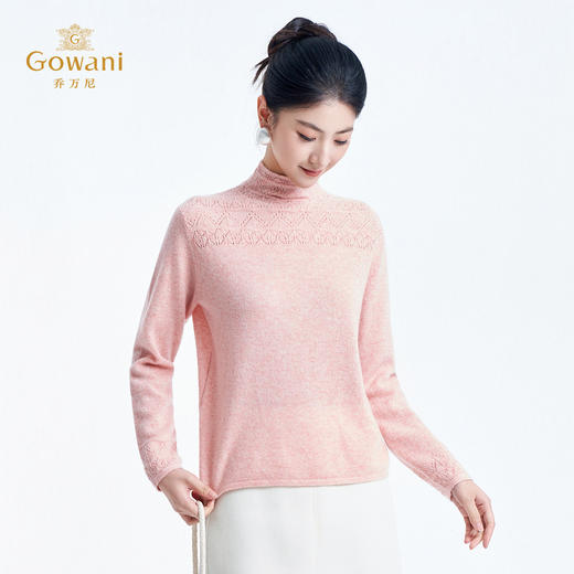 【100%山羊绒】乔万尼2025冬软糯亲肤小高领保暖羊绒衫ED4M821 商品图3