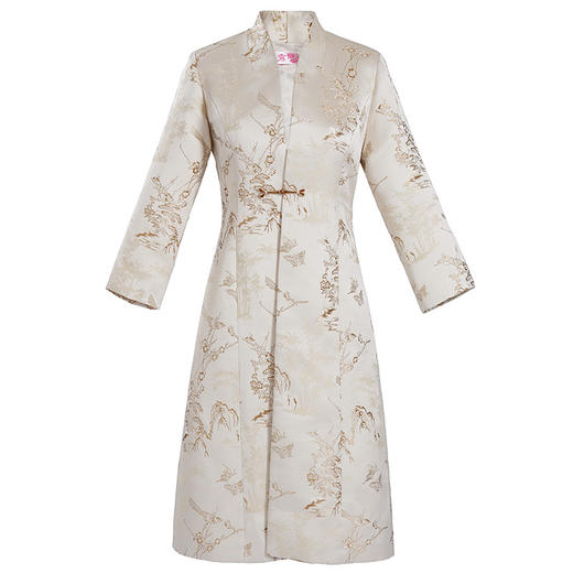 丁摩 金鹊秋冬装春季改良新中式国风女装风衣旗袍唐装外套大衣5ZF-4243 商品图4