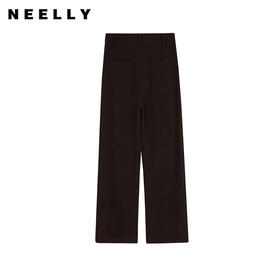 NEELLY纳俪商场同款冬季新款高腰显瘦长裤女纯色简约阔腿休闲裤N25104H04541