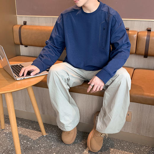 英国轻奢Schenvega 爆款迪桑平纹落肩长袖T恤卫衣A72-7905 商品图5